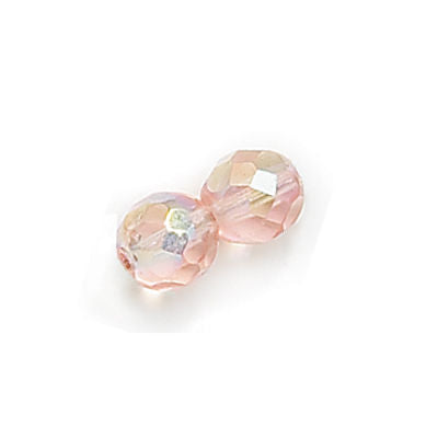 3mm Fire Polish Round - FPR03-7011AB-156 - Pink AB - 50 Bead Package