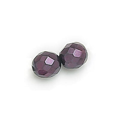 3mm Fire Polish Round - FPR03-8077-64 - Eggplant Pearl - 50 Bead Package