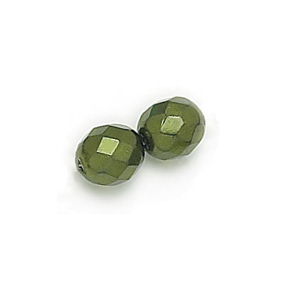 3mm Fire Polish Round - FPR03-8609-87 - Hunter Green Pearl - 50 Bead Package