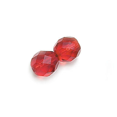 3mm Fire Polish Round - FPR03-9008-190 - Siam - 50 Bead Package