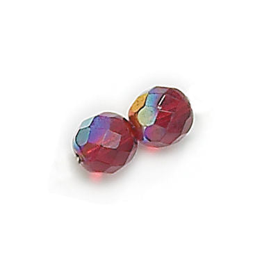 3mm Fire Polish Round - FPR03-9010AB-74 - Light Garnet AB - 50 Bead Package