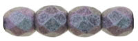 3mm Fire Polish Round - FPR03-94102-168 - Polychrome Orchid Aqua - 50 Bead Package