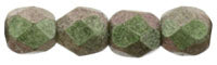 3mm Fire Polish Round - FPR03-94103-167 - Polychrome Olive Mauve - 50 Bead Package