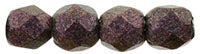3mm Fire Polish Round -  FPR03-94106-169 - Polychrome Pink Olive - 50 Bead Package