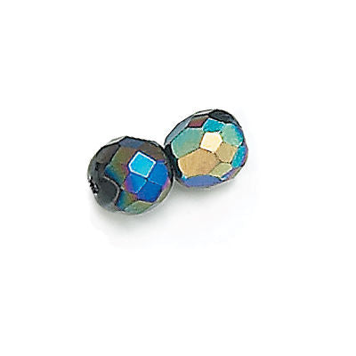 3mm Fire Polish Round - FPR03-JAB-94 - Jet AB - 50 Bead Package