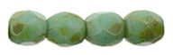 3mm Fire Polish Round - FPR03-T6313-227 - Turquoise Picasso - 50 Bead Package