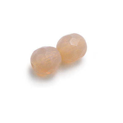 3mm Fire Polish Round - FPR03-VO7110-157 - Light Pink Opal Fire - 50 Bead Package
