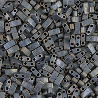 Miyuki Half Tila Beads - HTL-2002 - Matte Metallic Silver Grey