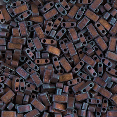 Miyuki Half Tila Beads - HTL-2005 - Matte Metallic Dk Raspberry Iris