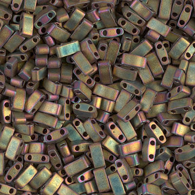 Miyuki Half Tila Beads - HTL-2035 - Matte Metallic Khaki Iris