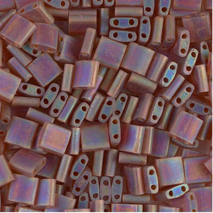 Miyuki Tila Beads - TL-134FR - Matte Transparent Dark Topaz AB- 5 Gram Package