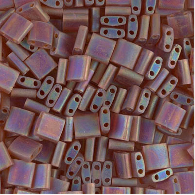 Miyuki Tila Beads - TL-134FR - Matte Transparent Dark Topaz AB- 5 Gram Package