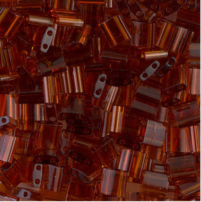 Miyuki Tila Beads - TL-134 - Transparent Dark Topaz- 5 Gram Package