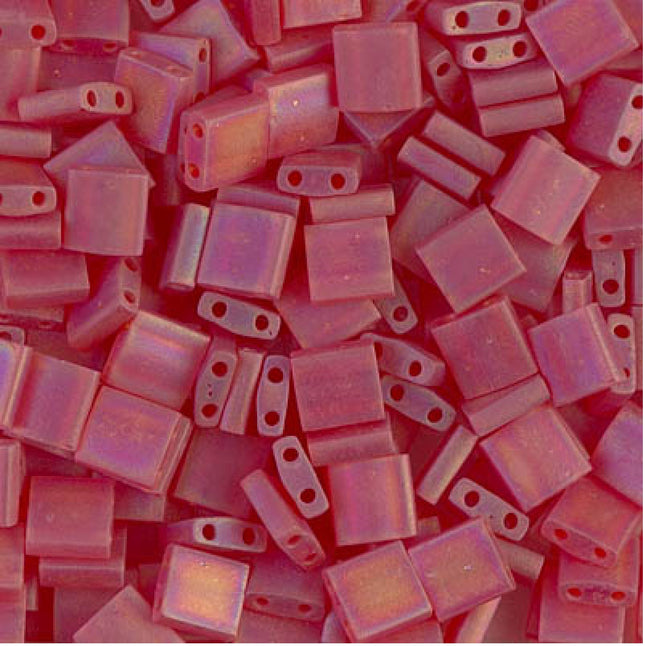 Miyuki Tila Beads - TL-140FR - Matte Transparent Red Orange AB - 5 Gram Package
