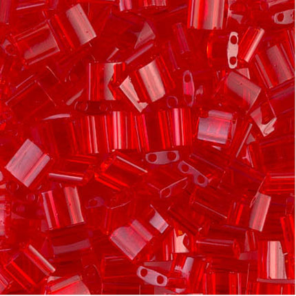 Miyuki Tila Beads - TL-140 - Transparent Red Orange - 5 Gram Package