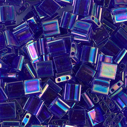 Miyuki Tila Beads - TL-177 - Transparent Cobalt AB - 5 Gram Package