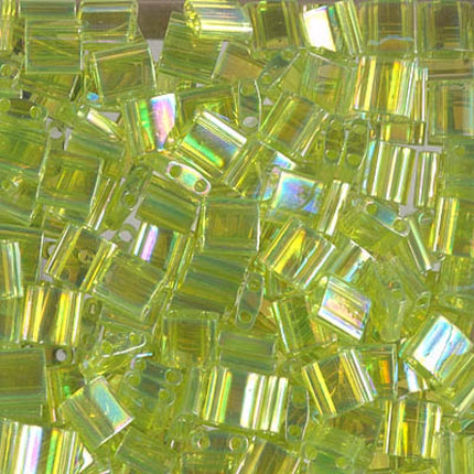 Miyuki Tila Beads - TL-258 - Transparent Chartreuse AB - 5 Gram Package