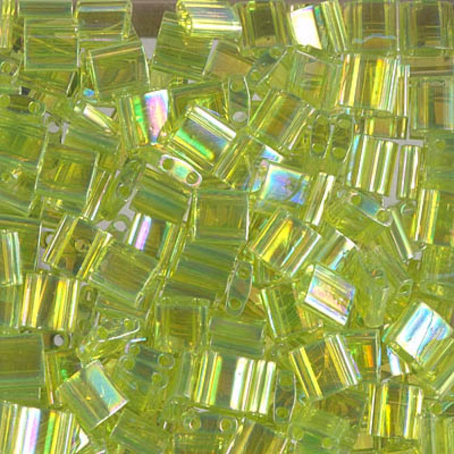 Miyuki Tila Beads - TL-258 - Transparent Chartreuse AB - 5 Gram Package