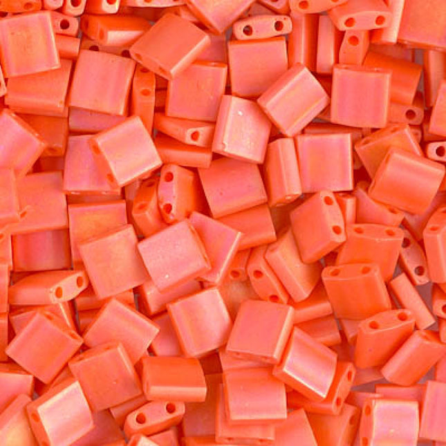 Miyuki Tila Beads - TL-406FR - Matte Opaque Orange AB - 5 Gram Package