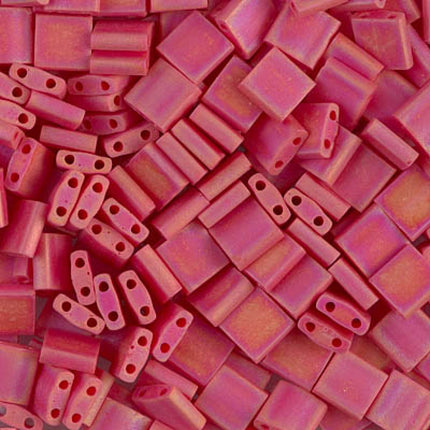 Miyuki Tila Beads - TL-408FR - Matte Opaque Red AB - 5 Gram Package