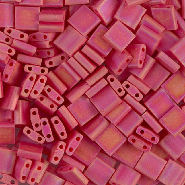 Miyuki Tila Beads - TL-408FR - Matte Opaque Red AB - 5 Gram Package