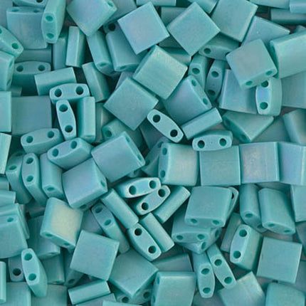 Miyuki Tila Beads - TL-412FR - Matte Opaque Turquoise Green AB - 5 Gram Package
