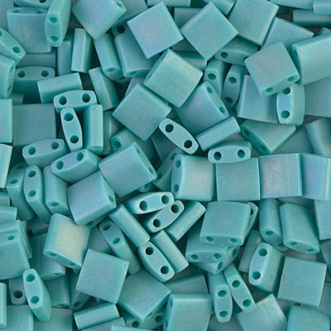 Miyuki Tila Beads - TL-412FR - Matte Opaque Turquoise Green AB - 5 Gram Package