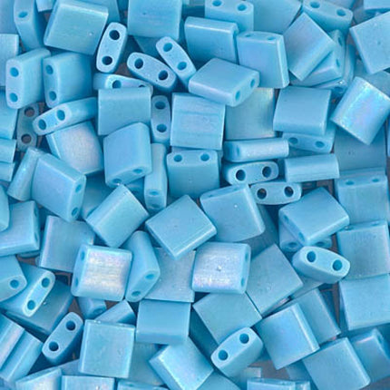 Miyuki Tila Beads - TL-413FR - Matte Opaque Turquoise Blue AB - 5 Gram Package