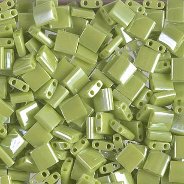 Miyuki Tila Beads - TL-439 - Opaque Chartreuse Luster - 5 Gram Package