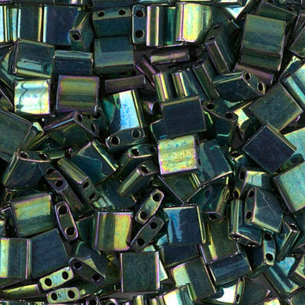 Miyuki Tila Beads - TL-468 - Metallic Malachite Green Iris - 5 Gram Package