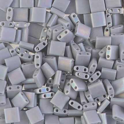 Miyuki Tila Beads - TL-498FR - Matte Opaque Gray AB - 5 Gram Package