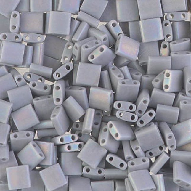 Miyuki Tila Beads - TL-498FR - Matte Opaque Gray AB - 5 Gram Package