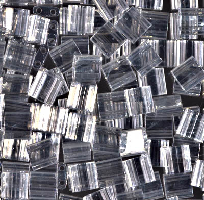 Miyuki Tila Beads - TL1881 - Transparent Silver Gray Gold Luster