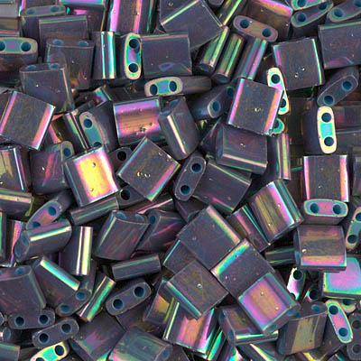 Miyuki Tila Beads - TL1898 - Opaque Purple Gray Rainbow Luster