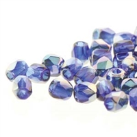 True2 Fire Polished Glass - 2mm Round - Cobalt Celsian