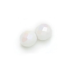 3mm Fire Polish Round - Chalk White AB - 50 Beads