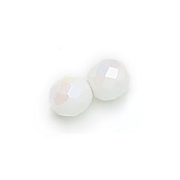 3mm Fire Polish Round - Chalk White AB - 50 Beads