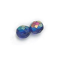 3mm Fire Polish Round - Cobalt AB - 50 Beads