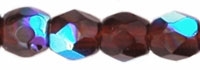 3mm Fire Polish Round - Garnet AB - 50 Beads