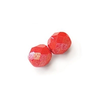 3mm Fire Polish Round - Coral Shimmer - 50 Beads