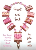 Julie Ann Smith Designs - HEART AND SOUL - Odd Count Peyote Carrier Bead Cover - Delica and Carrier Bead Kit