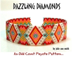 Julie Ann Smith Designs - DAZZLING DIAMONDS- Odd Count Peyote Bracelet - 11/0 Delica Bead Kit