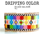 Julie Ann Smith Designs - DRIPPING COLOR - Odd Count Peyote Bracelet - 11/0 Delica Bead Kit