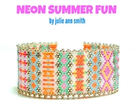 Julie Ann Smith Designs - NEON SUMMER FUN - Odd Count Peyote Bracelet - 11/0 Delica Bead Kit