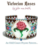 Julie Ann Smith Designs - VICTORIAN ROSES - Odd Count Peyote Bracelet - 11/0 Delica Bead Kit