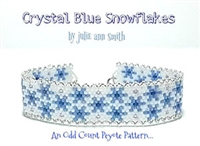 Julie Ann Smith Designs - CRYSTAL BLUE SNOWFLAKES - Skinny Mini Odd Count Peyote Bracelet - 11/0 Delica Bead Kit